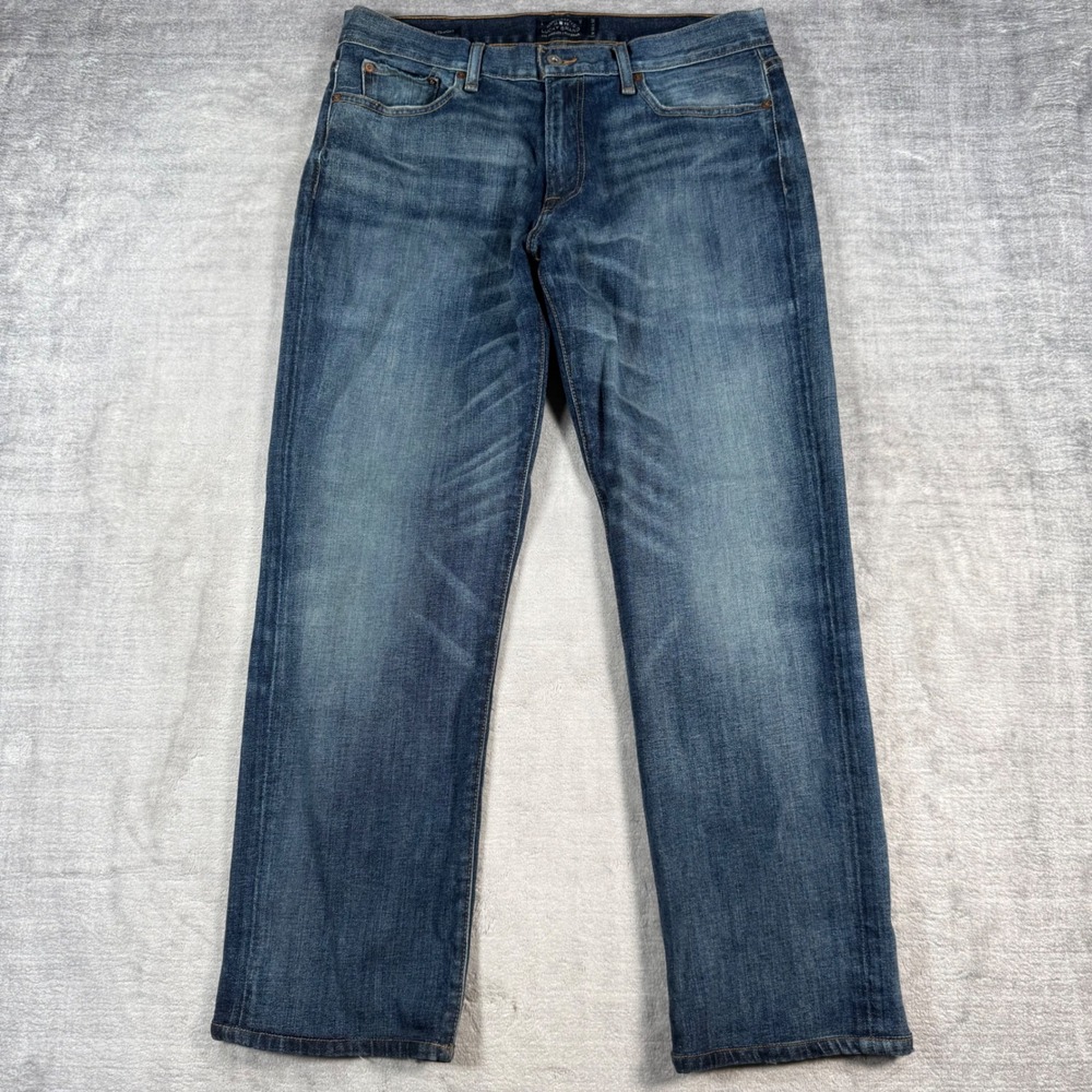 Lucky Brand Jeans Mens 34x32 Blue Denim 221 Original Straight Hawk Cove Stretch